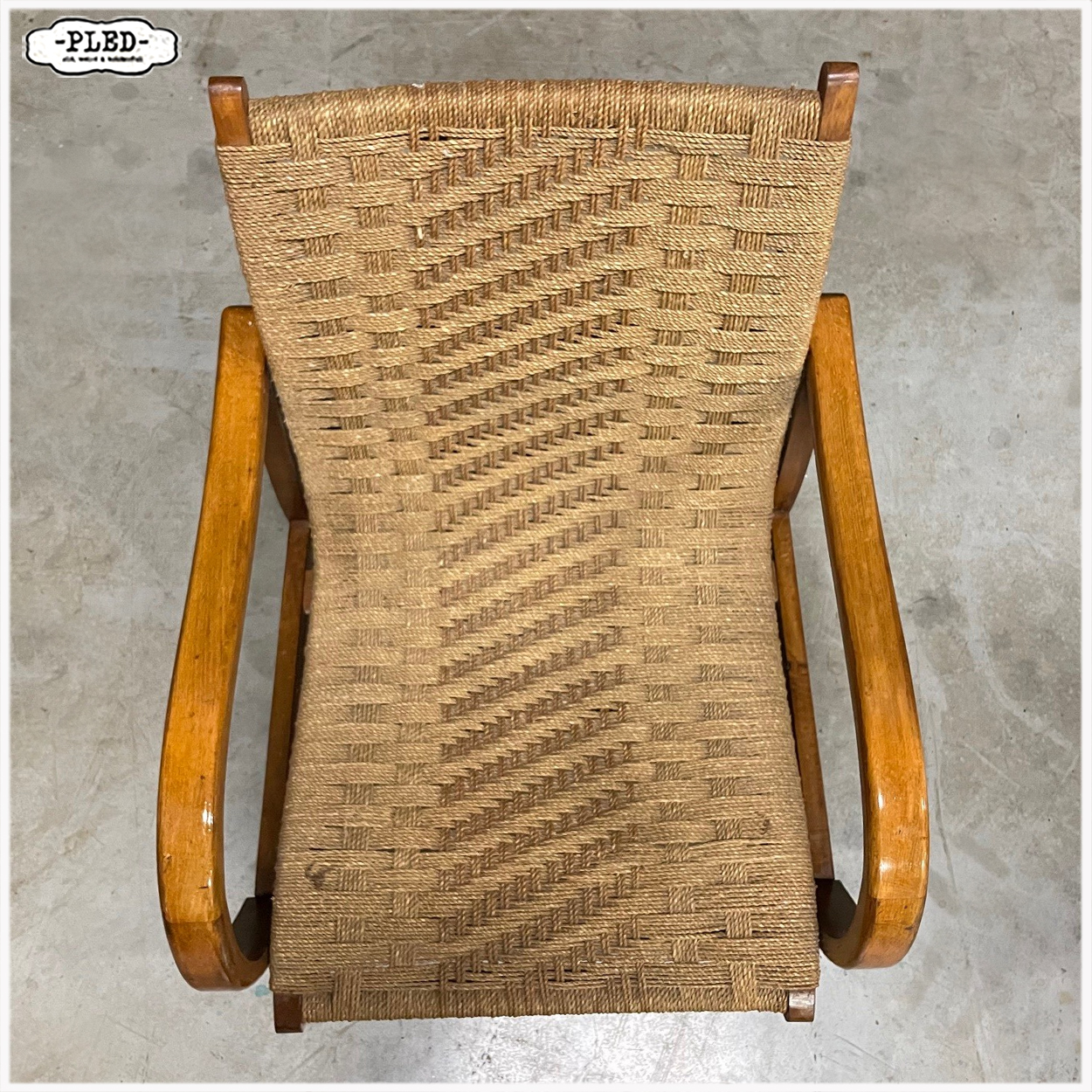 Bauhaus loungestoel van beukenhout en touw, Erich Dieckmann, Duitsland jaren 30 - Afbeelding 8