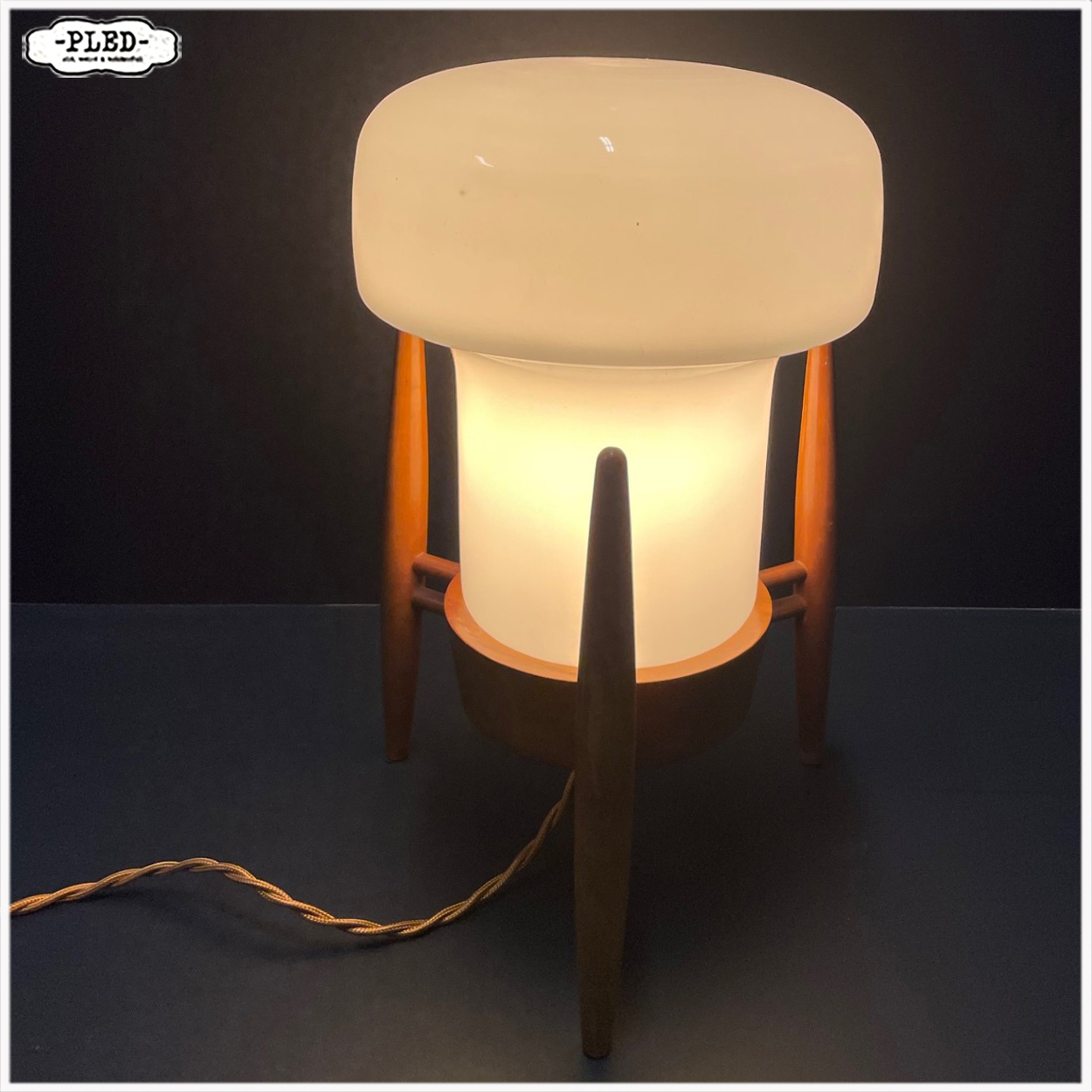 Opaline tafellamp, Mushroom, ÚLUV, Tsjechoslowakije, 1960s - Afbeelding 8