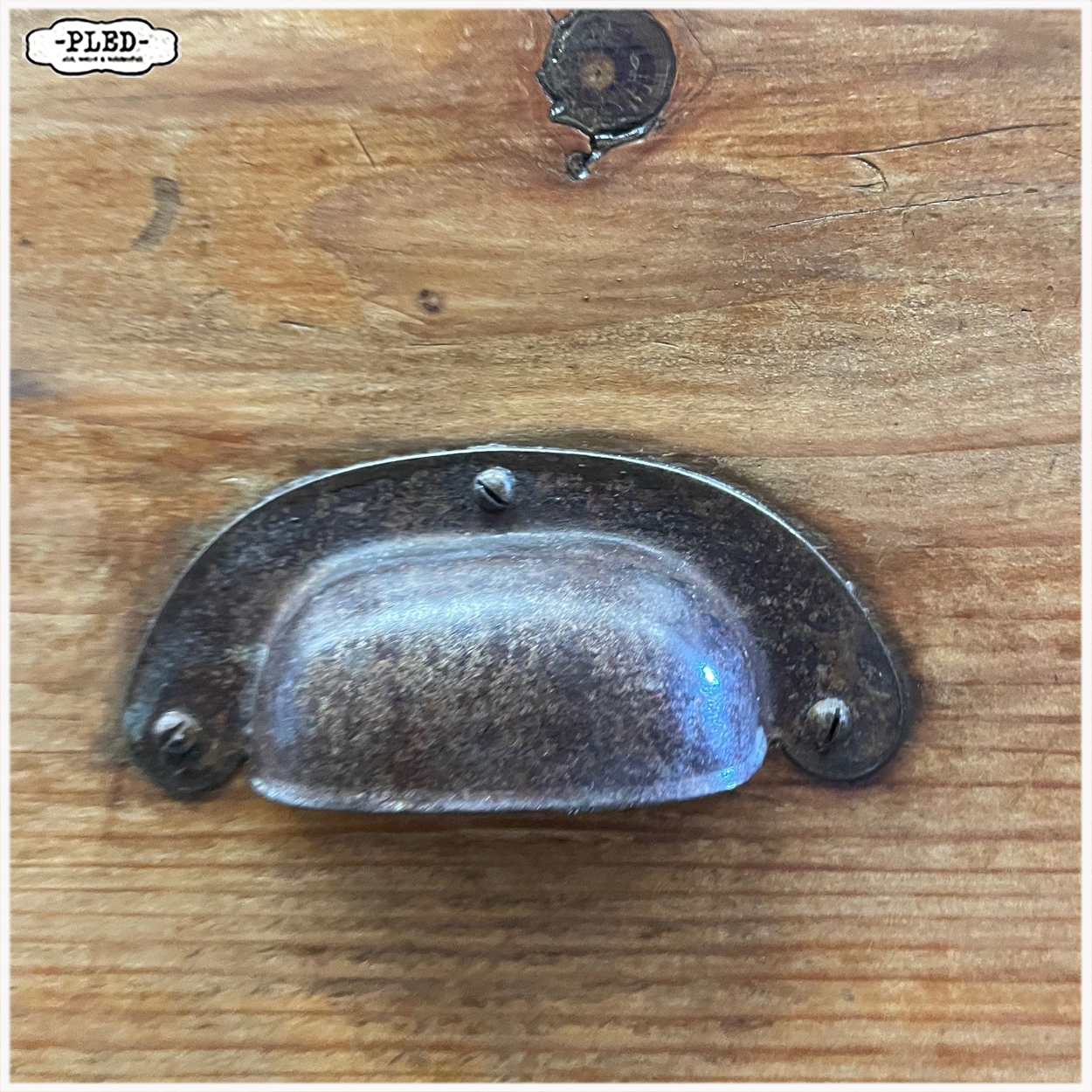 Oude, grenen toonbank met zes lades - Afbeelding 7