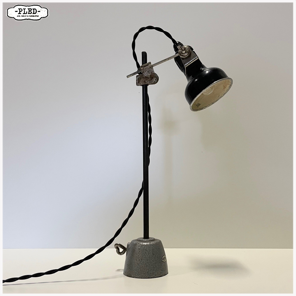 Oud bakelieten machinelampje op statief - Afbeelding 2