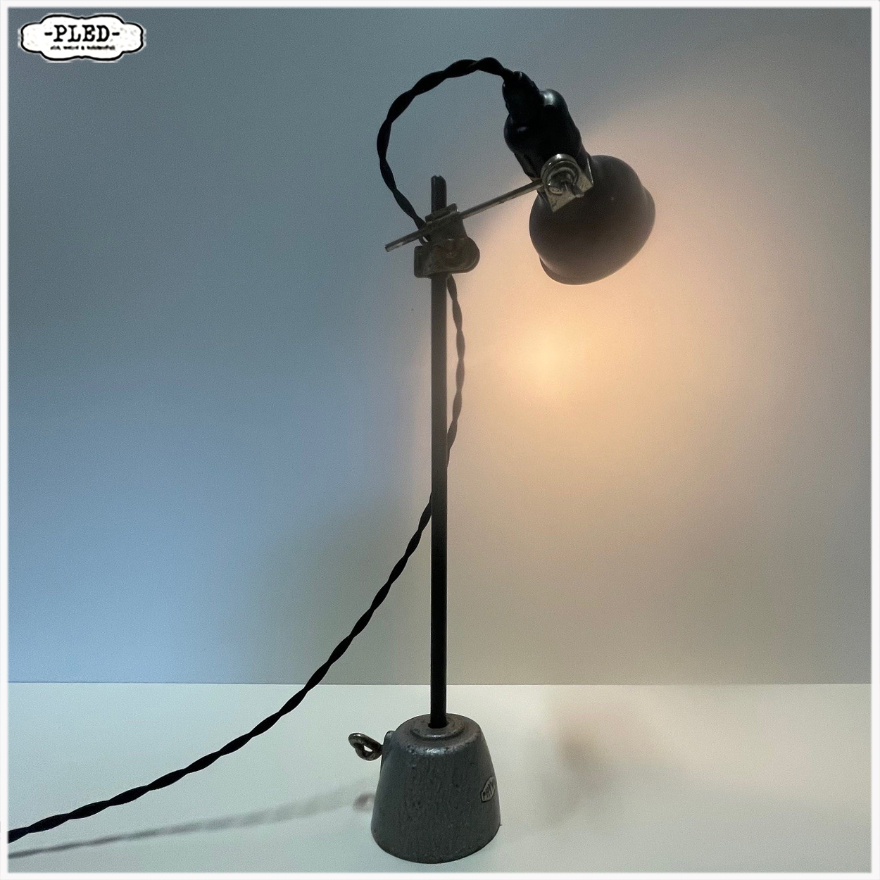 Oud bakelieten machinelampje op statief - Afbeelding 3