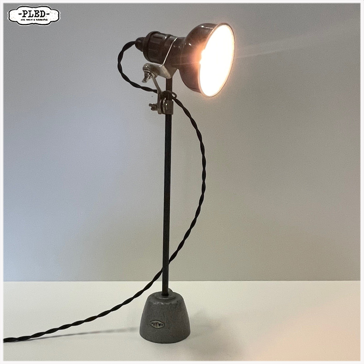 Oud bakelieten machinelampje op statief - Afbeelding 4