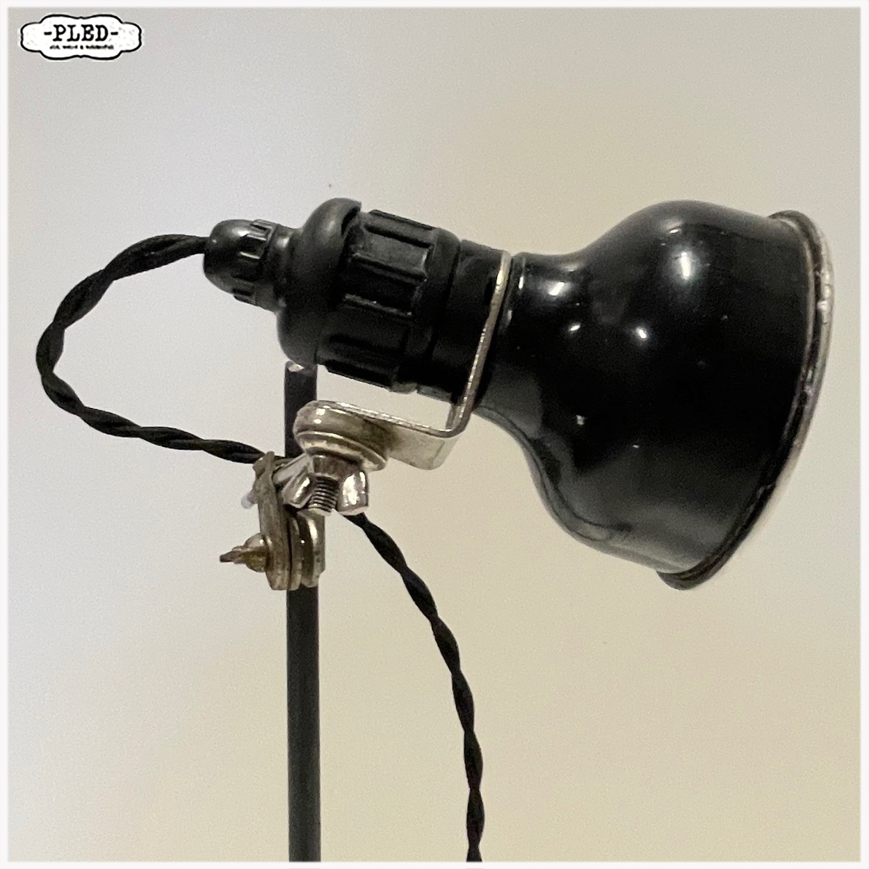 Oud bakelieten machinelampje op statief - Afbeelding 8