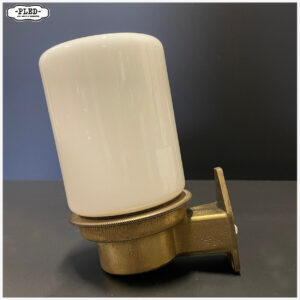 Messing wandlamp met opaal glas, Industria Rotterdam
