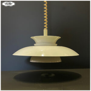 Vintage hanglamp, wit metaal