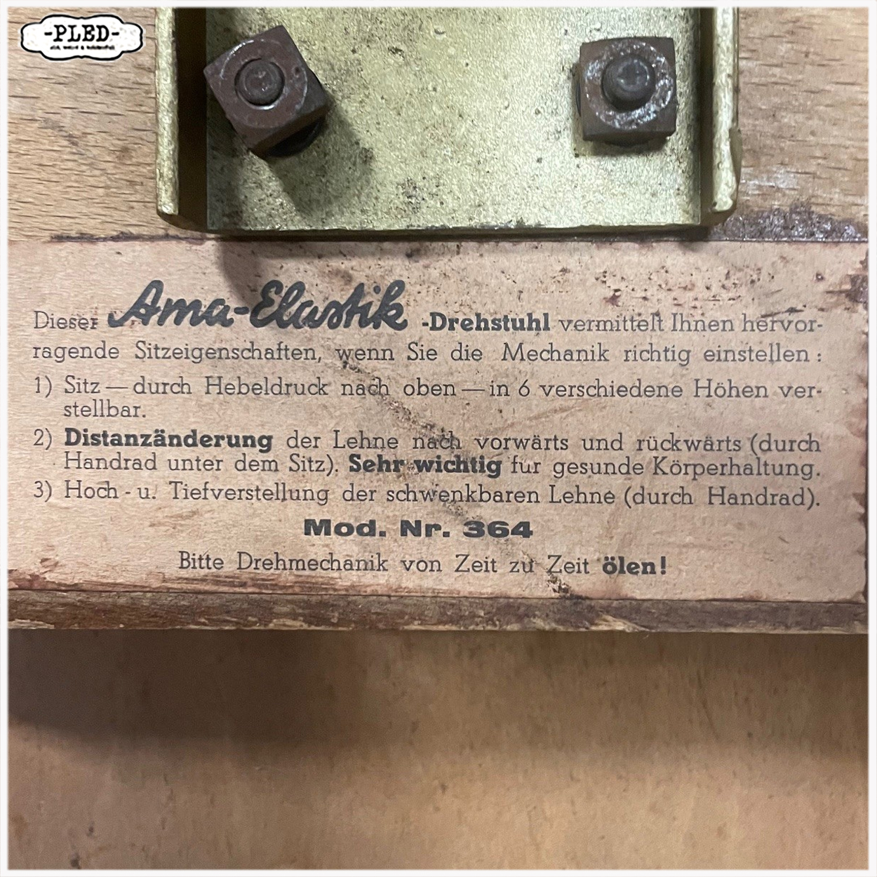 Vintage Ama Elastik bureaustoel Model 364 - Afbeelding 15