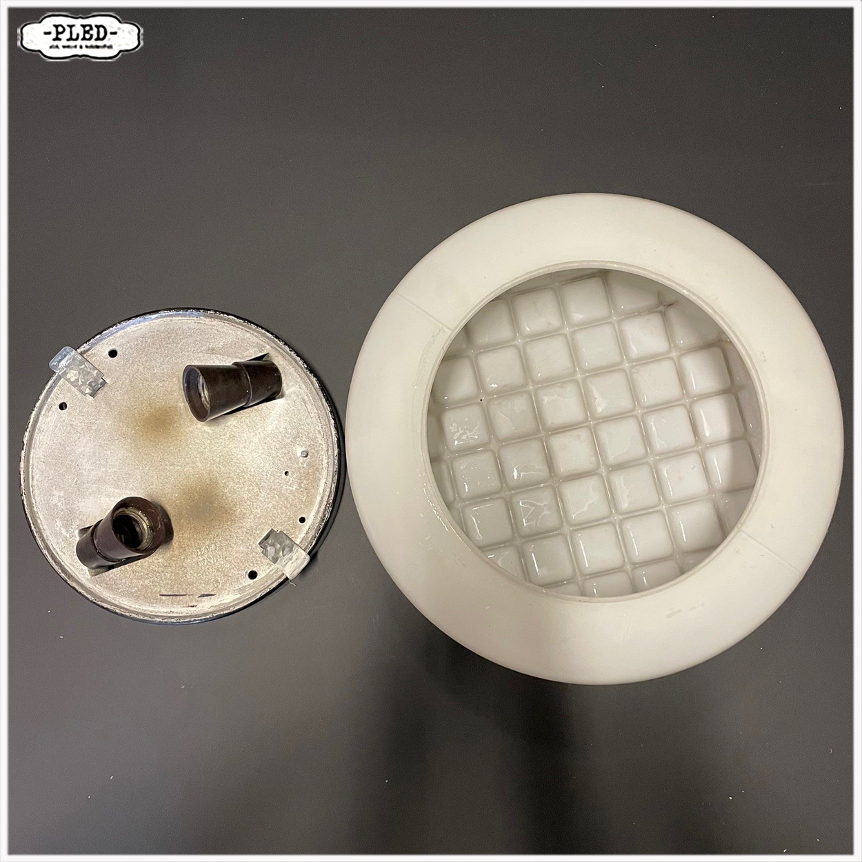 opaline plafonnière / wandlamp – jaren 60/70, Bohemen - Afbeelding 6