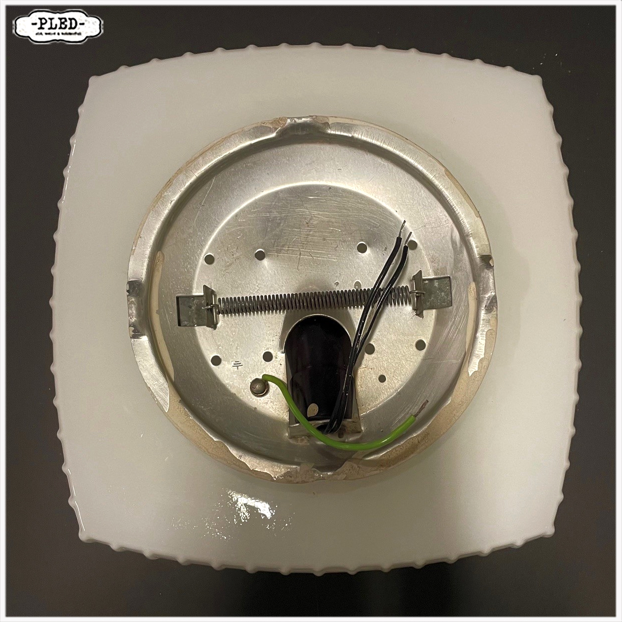 opaline plafonnière – jaren 60/70, Bohemen - Afbeelding 6