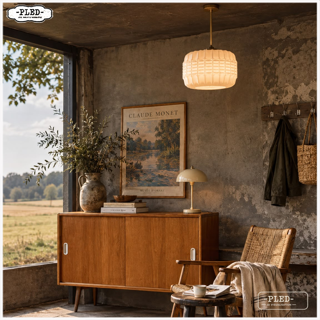 Prachtige, grote opaline pendellamp, Tsjechië 1960s - Afbeelding 20