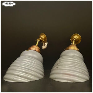 Unieke, vooroorlogse spiegelglas wandlampen, DRGM