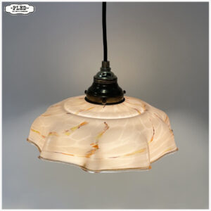 Vintage hanglamp met gemarmerde glazen kap