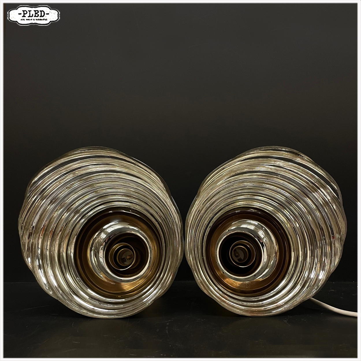 Unieke, vooroorlogse spiegelglas wandlampen, DRGM - Afbeelding 3