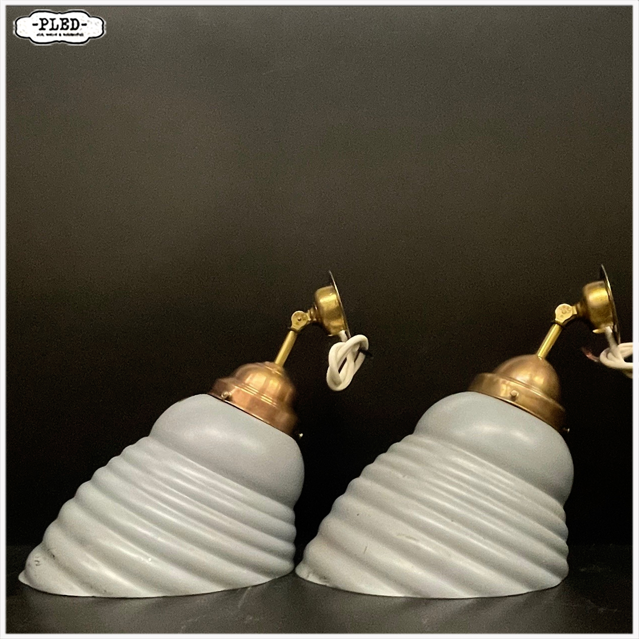 Unieke, vooroorlogse spiegelglas wandlampen, DRGM - Afbeelding 2