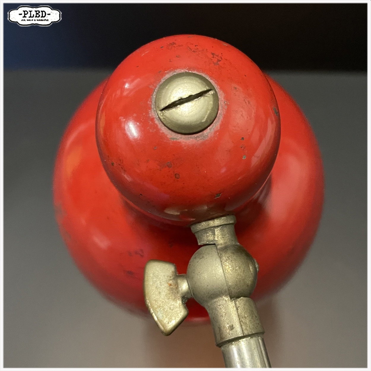 Kleine, rode bureaulamp, Bauhaus, circa 1935 - Afbeelding 12