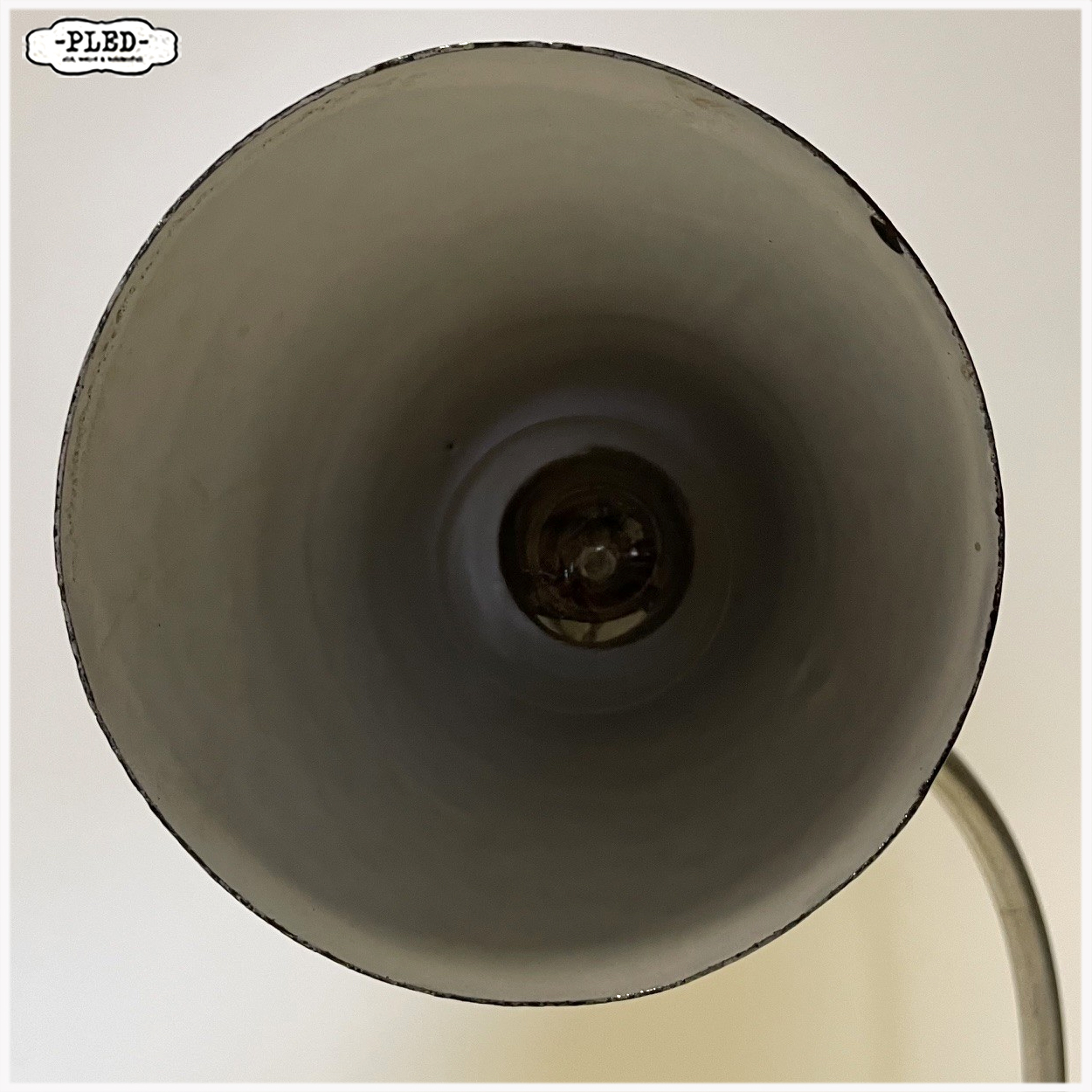 Zeldzame Duitse bureaulamp met glazen voet, Bauhaus - Afbeelding 9