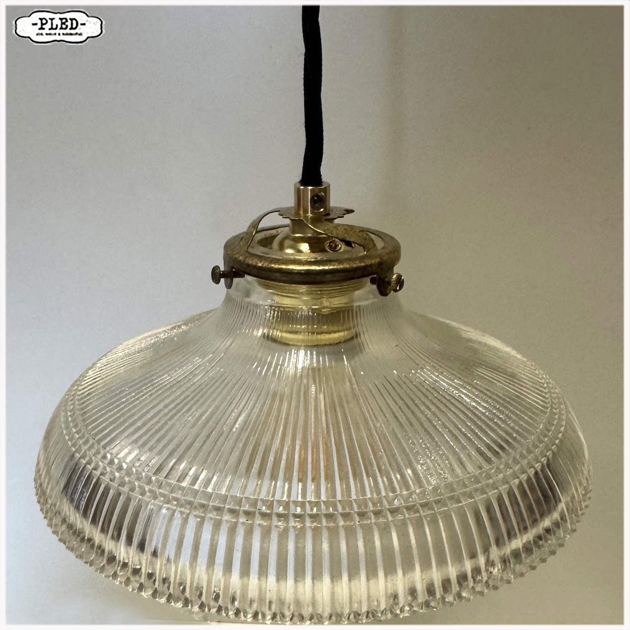 Oude holophane hanglamp - Afbeelding 6
