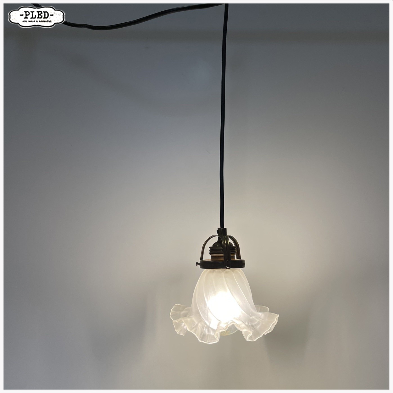Vintage glazen hanglampje - Afbeelding 6