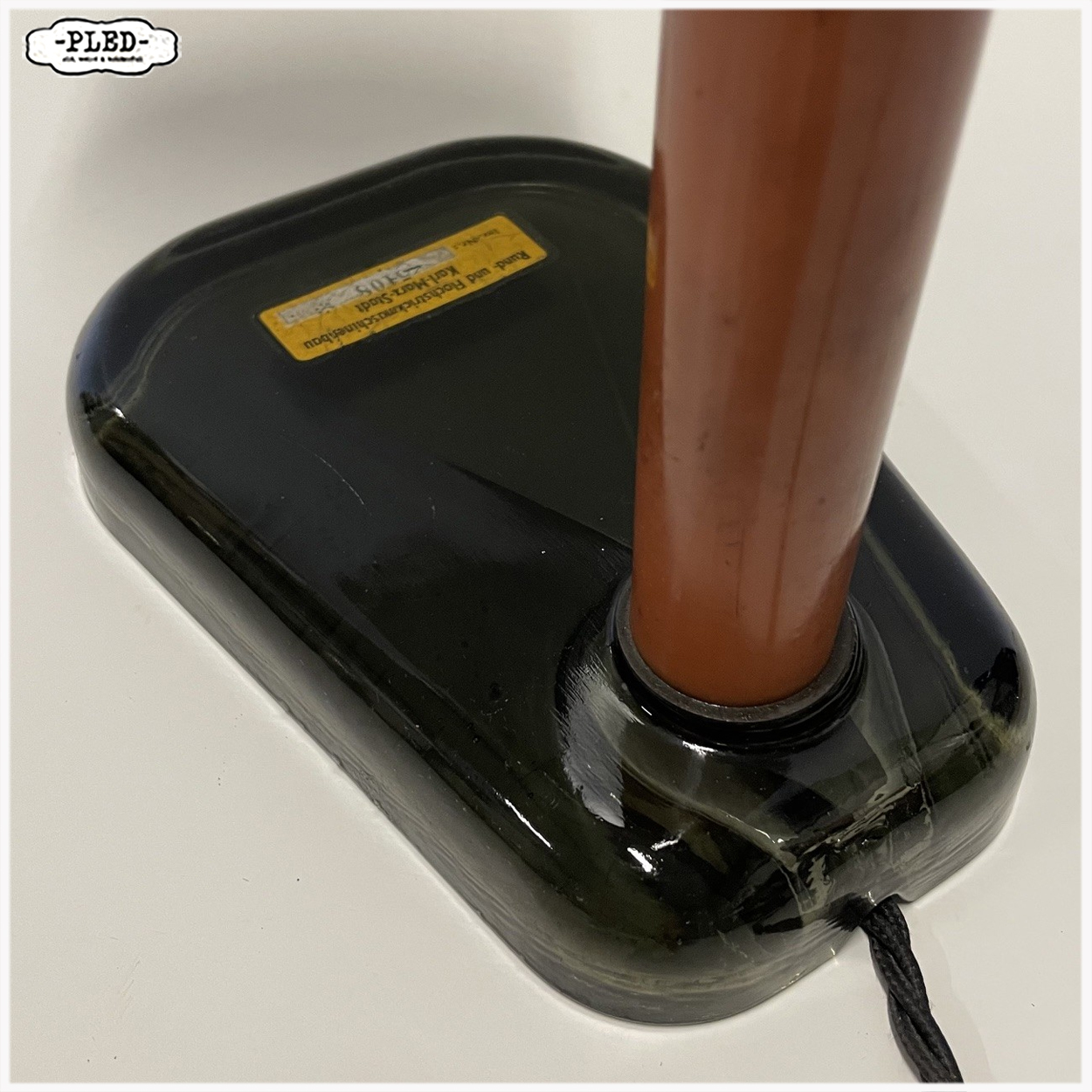Zeldzame Duitse bureaulamp met glazen voet, Bauhaus - Afbeelding 11