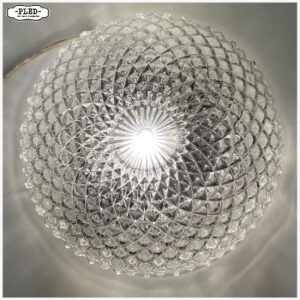 Vintage glazen plafonniere / wandlamp