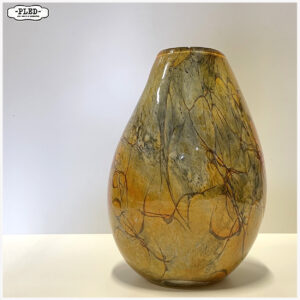 Amberkleurige "Art Glass" vaas uit Krosno, Polen