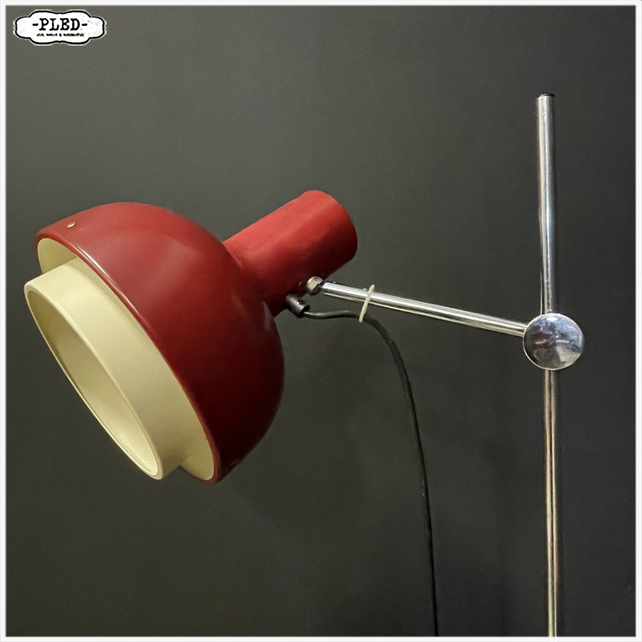 Vintage wijnrode vloerlamp, Josef Hurka voor Napako, 1970s - Afbeelding 7