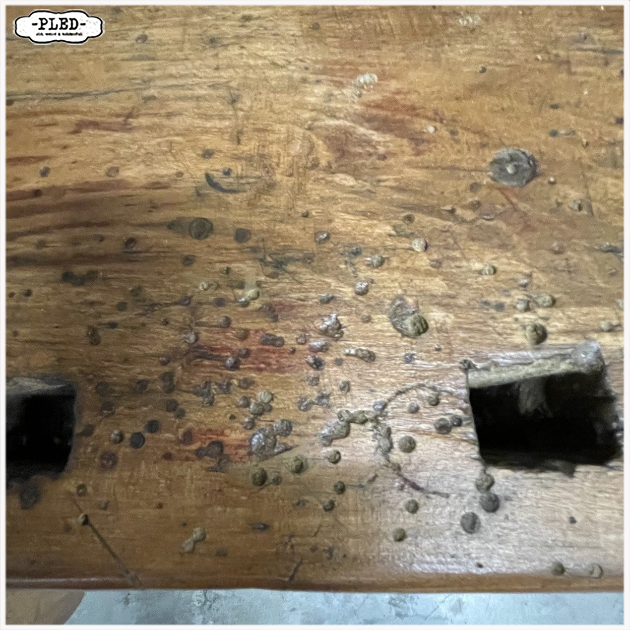 Erg fraaie, oude, robuuste houten werkbank - Afbeelding 14