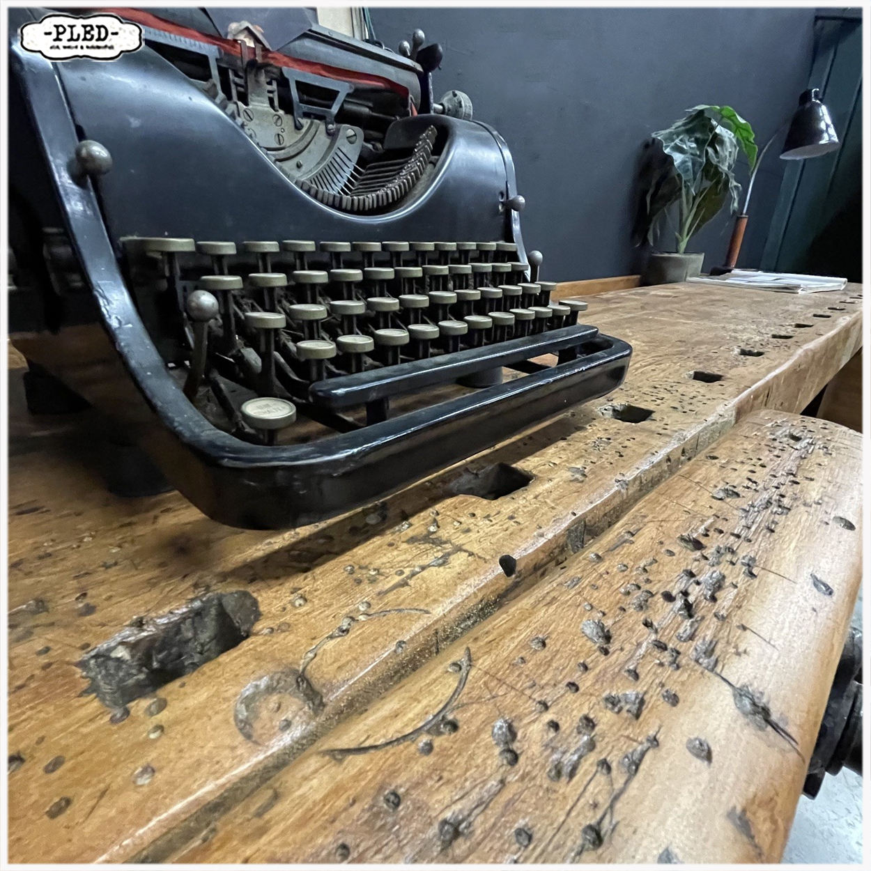 Erg fraaie, oude, robuuste houten werkbank - Afbeelding 10