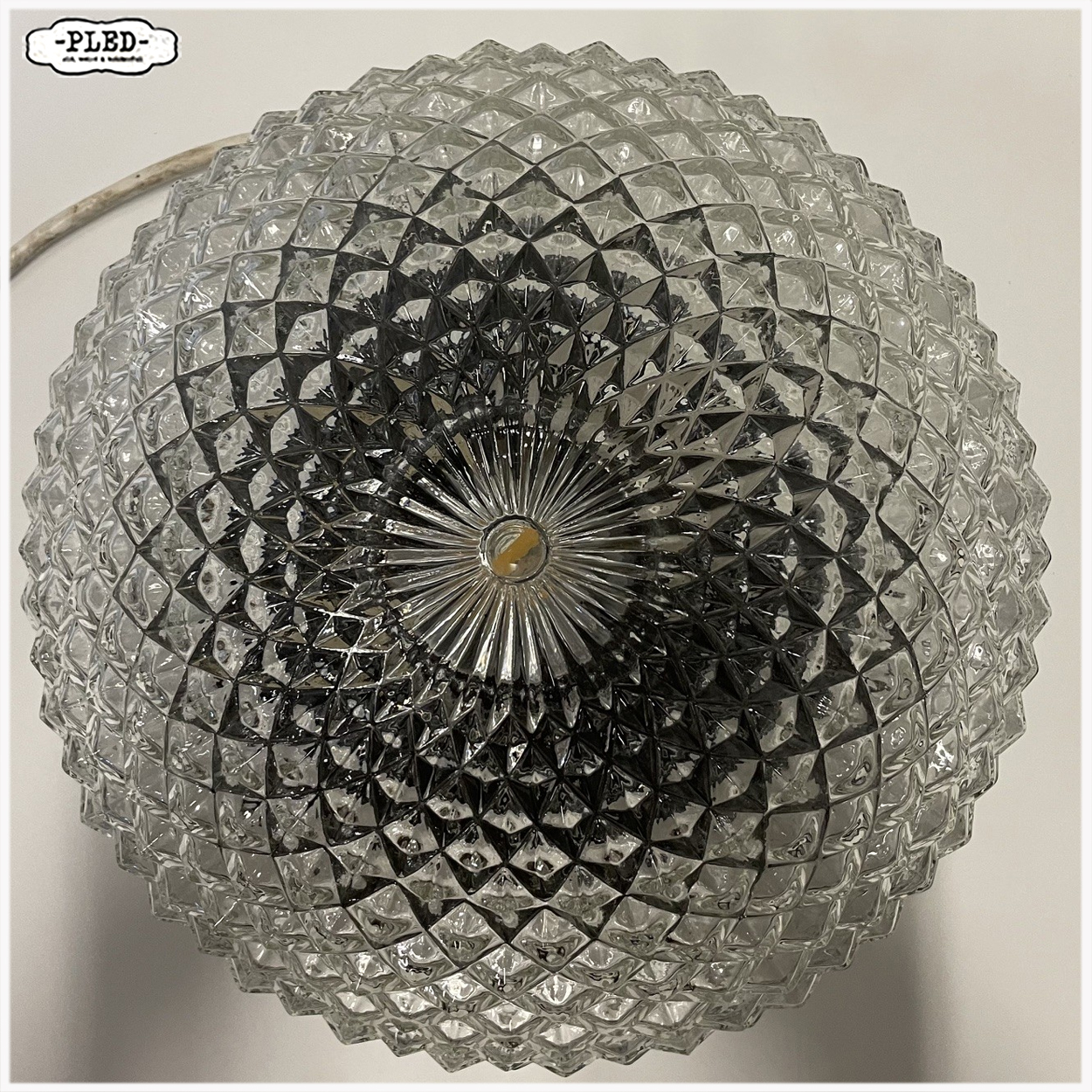 Vintage glazen plafonniere / wandlamp - Afbeelding 2