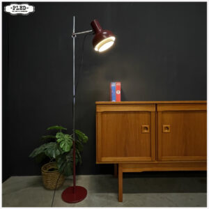 Vintage wijnrode vloerlamp, Josef Hurka voor Napako, 1970s