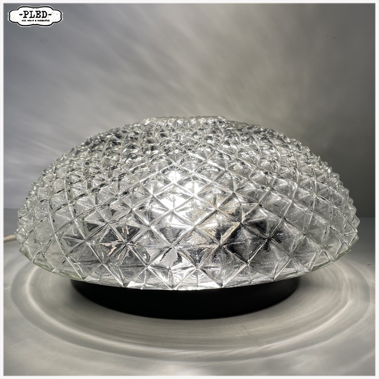 Vintage glazen plafonniere / wandlamp - Afbeelding 4