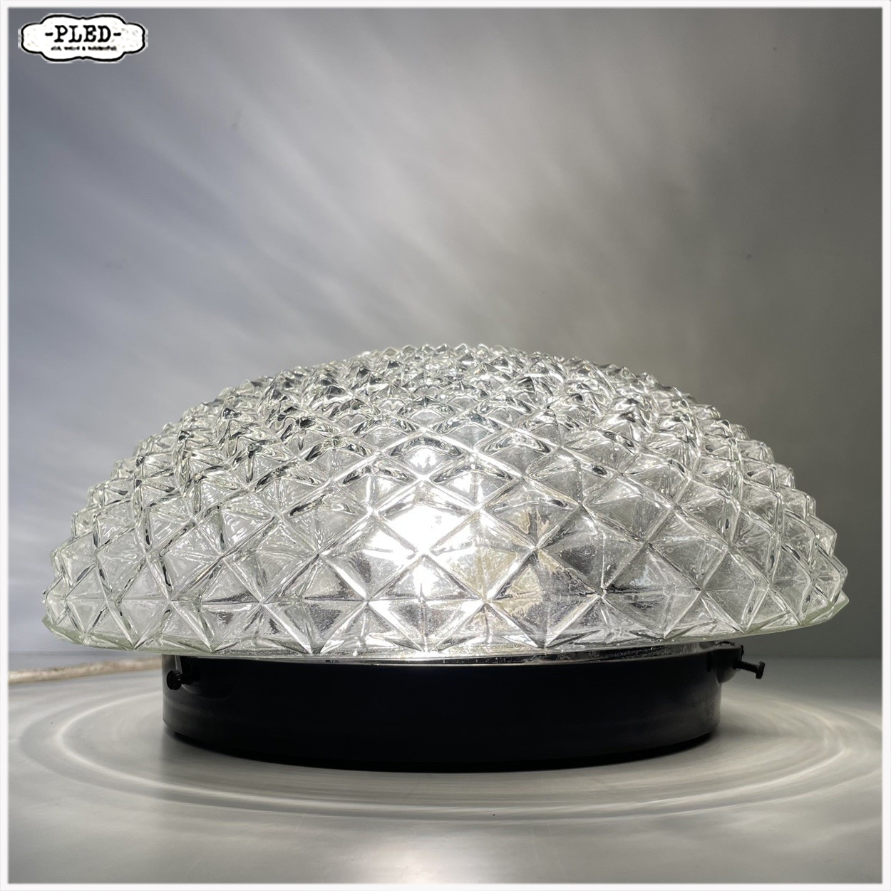 Vintage glazen plafonniere / wandlamp - Afbeelding 5