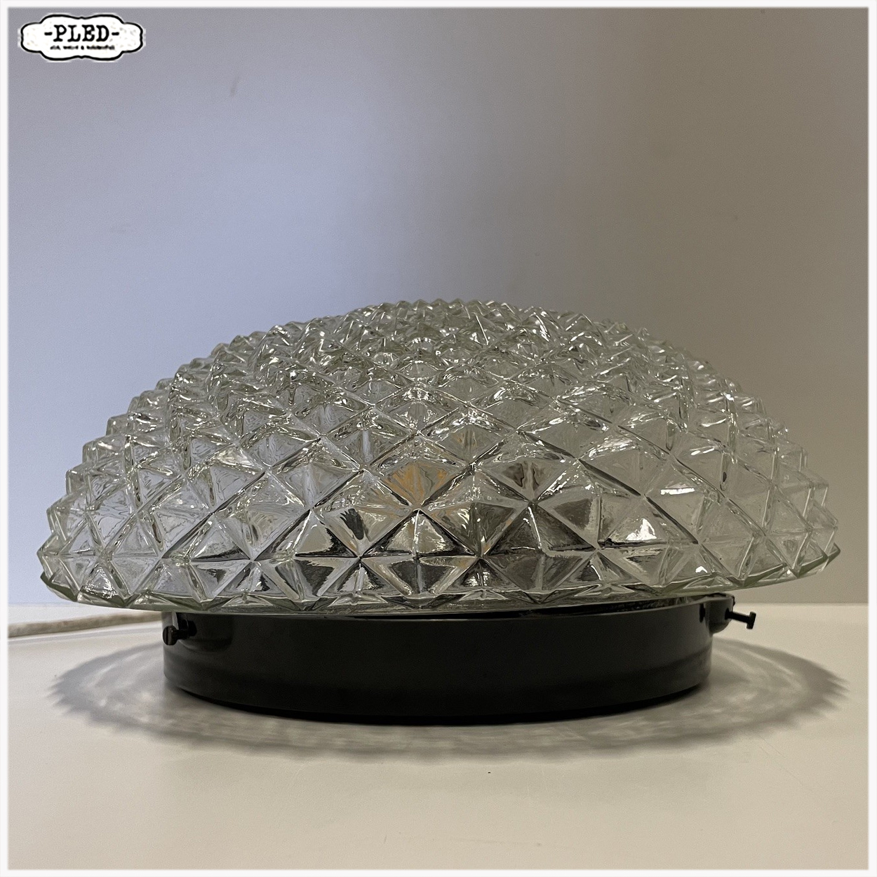 Vintage glazen plafonniere / wandlamp - Afbeelding 6