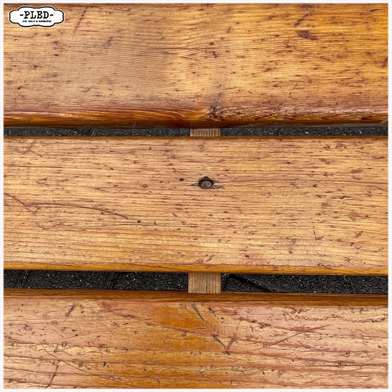 Vintage houten gym bank, 303 cm - Afbeelding 6