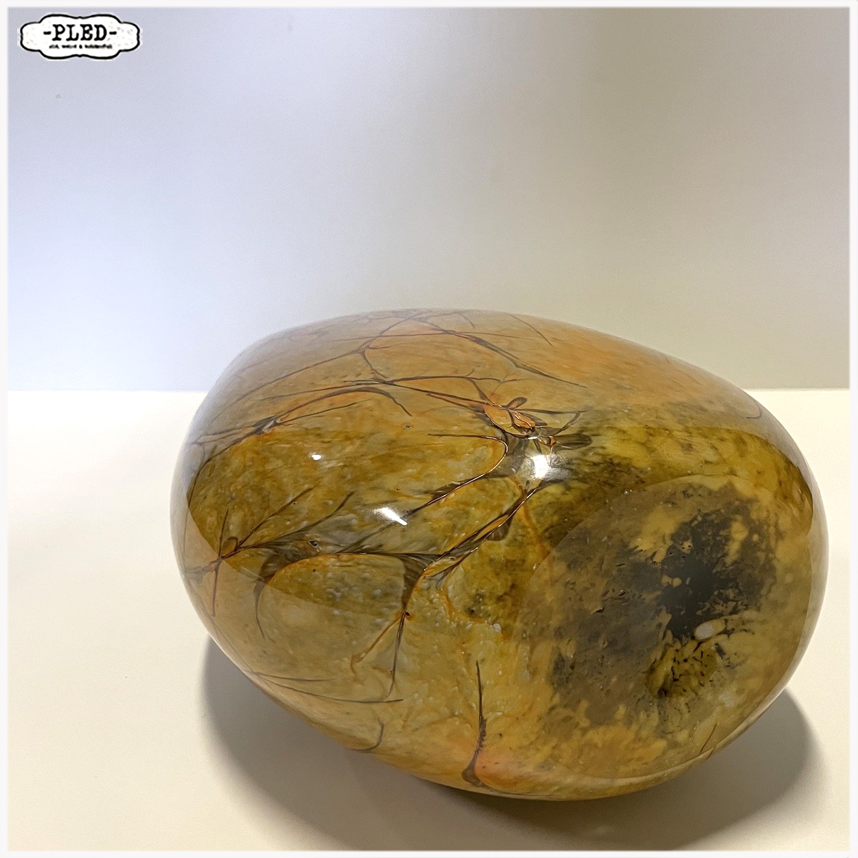 Amberkleurige "Art Glass" vaas uit Krosno, Polen - Afbeelding 7
