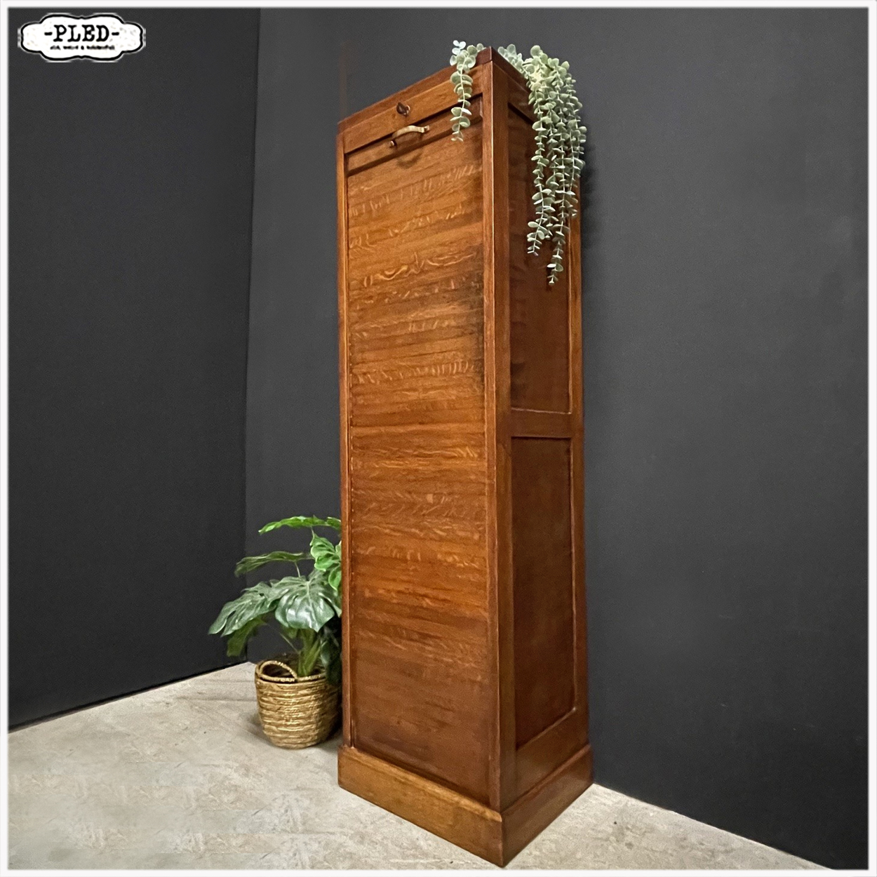 Oud roldeur kastje, 150 cm hoog - Afbeelding 3