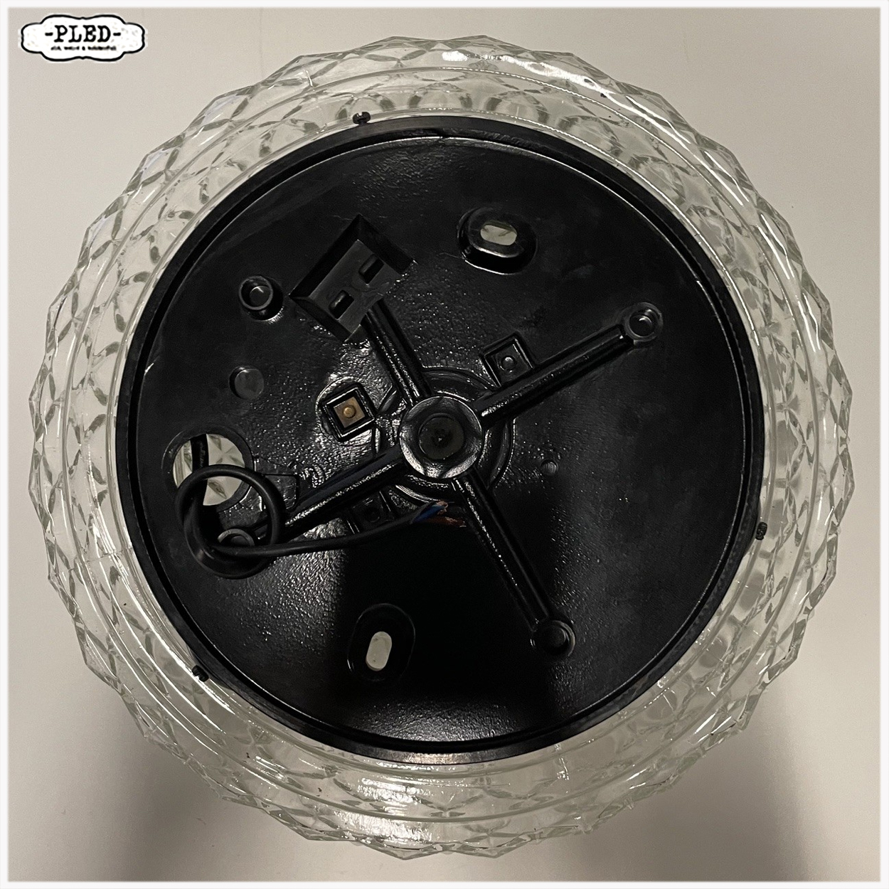 Vintage glazen plafonniere / wandlamp - Afbeelding 9