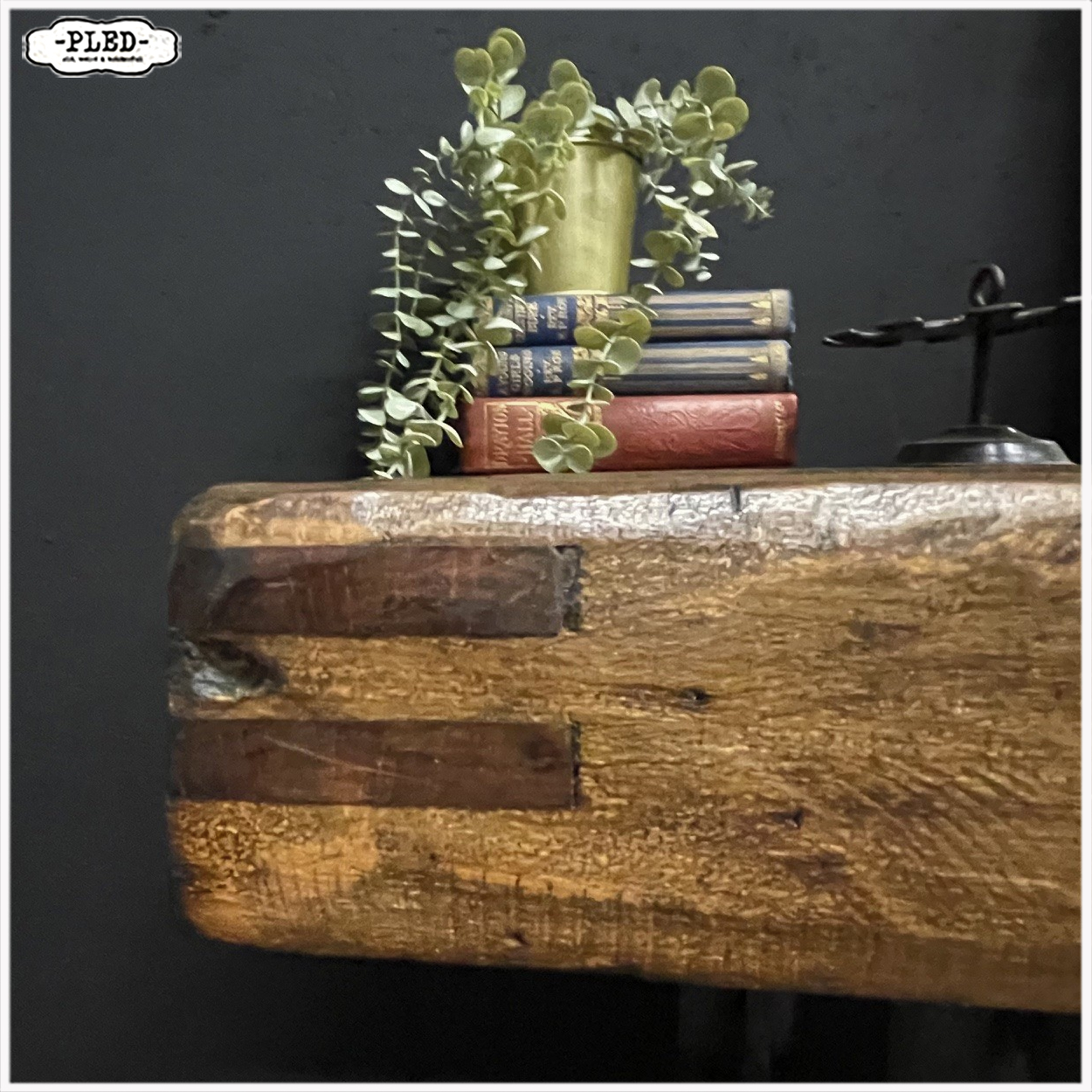 Oude werkbank / industriële werkplek / sidetable - Afbeelding 14