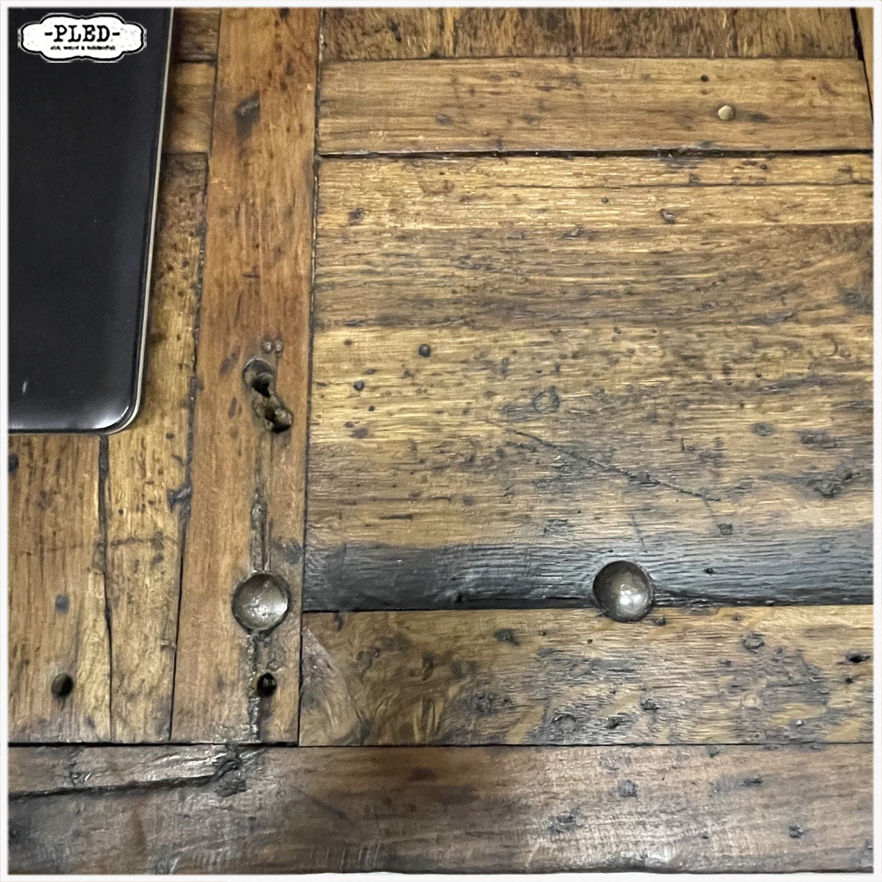Oude werkbank / industriële werkplek / sidetable - Afbeelding 10
