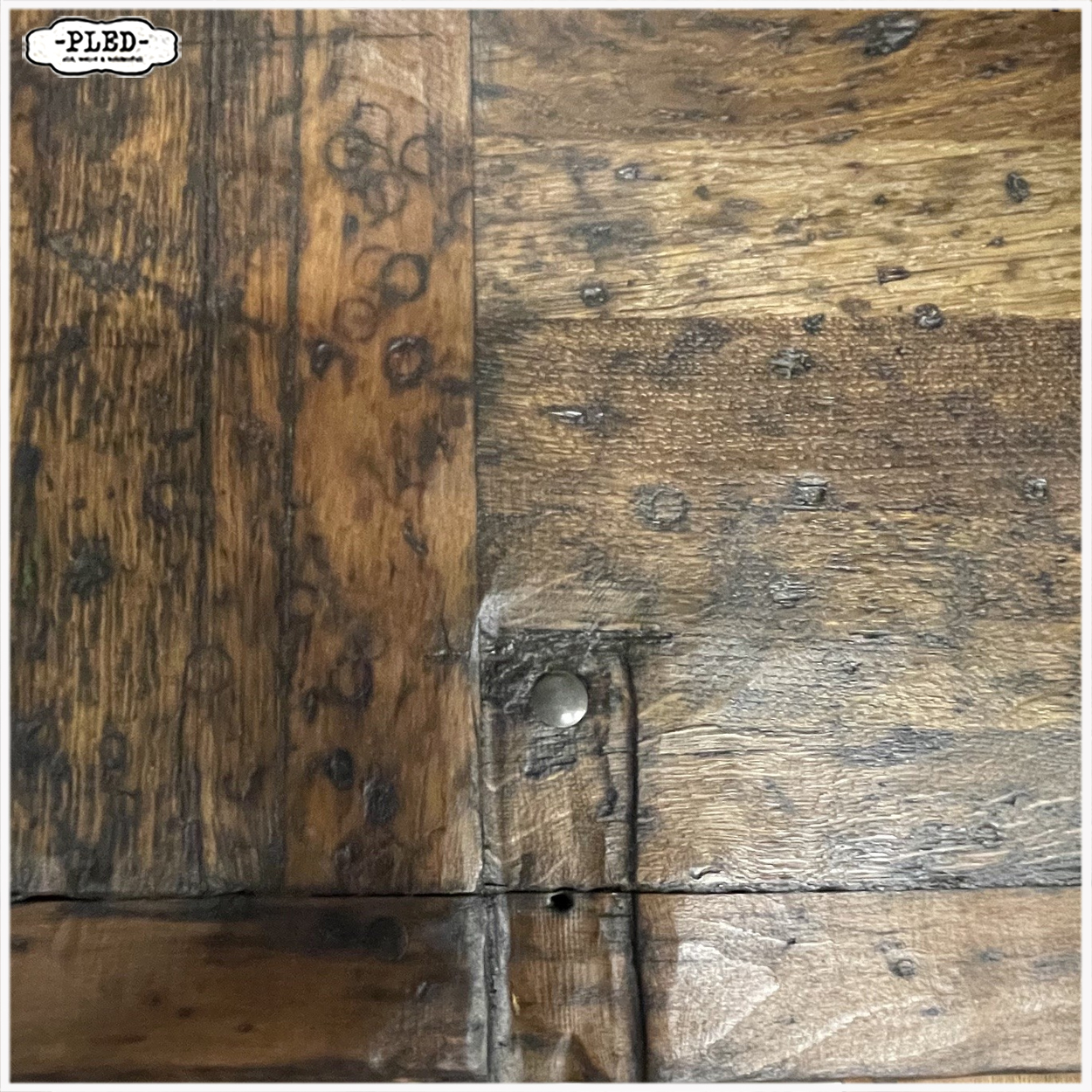 Oude werkbank / industriële werkplek / sidetable - Afbeelding 11