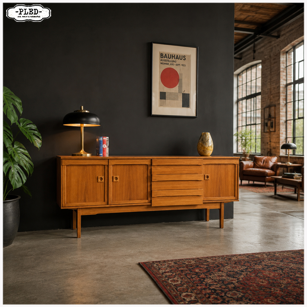 Vintage sideboard, walnoten, Zweden, 1971 - Afbeelding 8