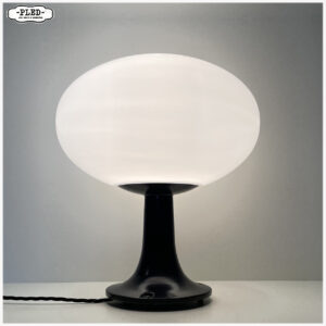 Opaline glazen mushroom lamp met metalen voet