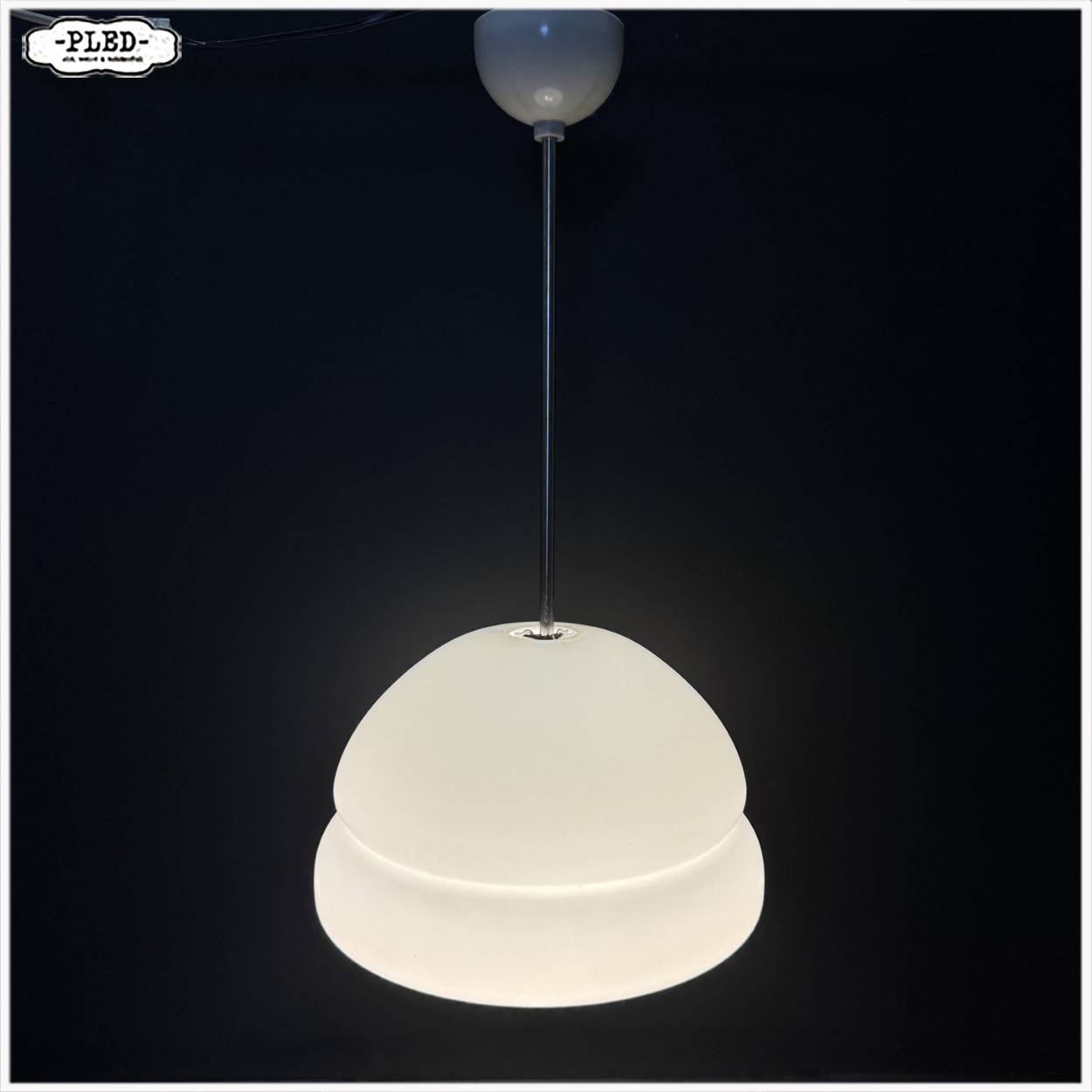 Vintage opaline pendellamp - Afbeelding 3