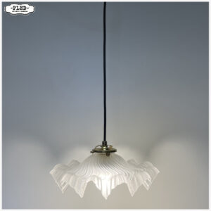 Sierlijke, vintage glazen hanglamp, Frankrijk