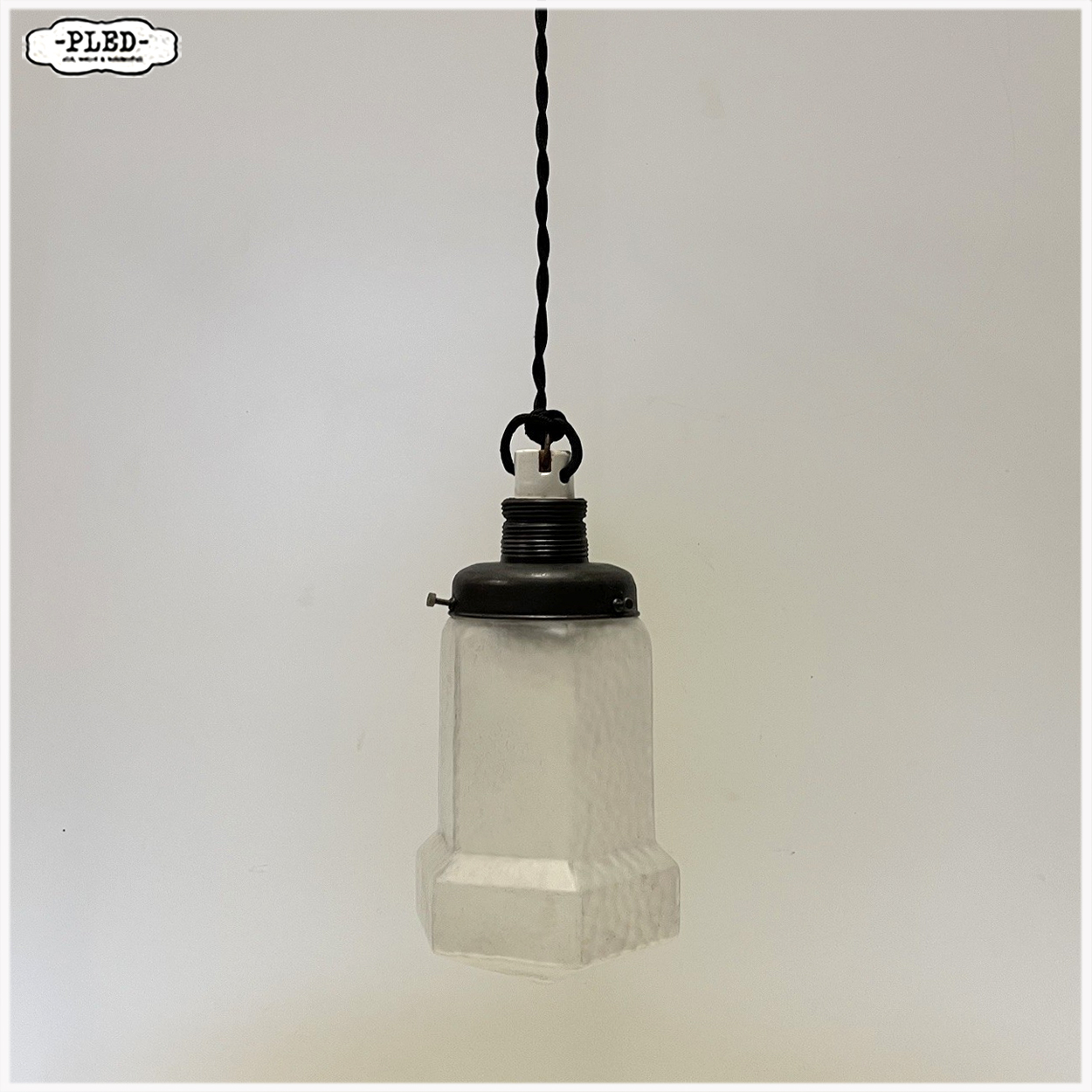 Oud glazen art deco hanglampje - Afbeelding 2