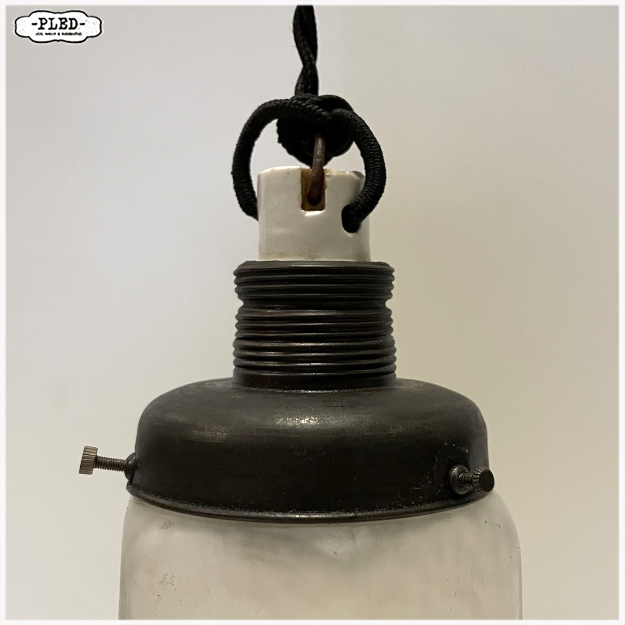 Oud glazen art deco hanglampje - Afbeelding 5
