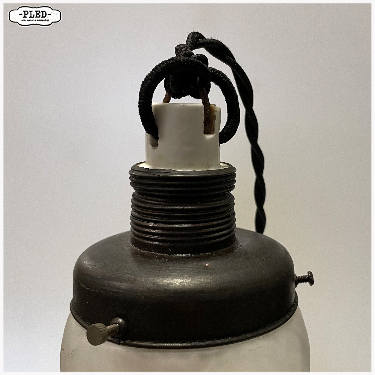 Oud glazen art deco hanglampje - Afbeelding 6
