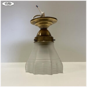 Oud mat glazen plafondlampje / toiletlampje
