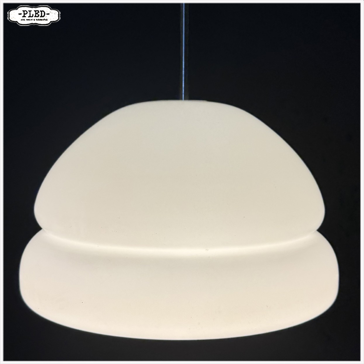 Vintage opaline pendellamp - Afbeelding 4