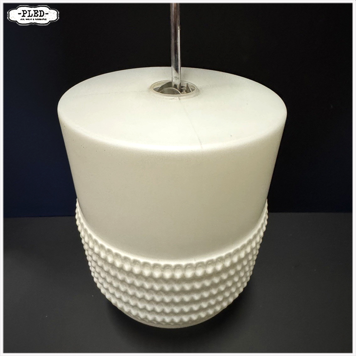 Cilindervormige opaline pendellamp, Bohemen, 1960s - Afbeelding 5
