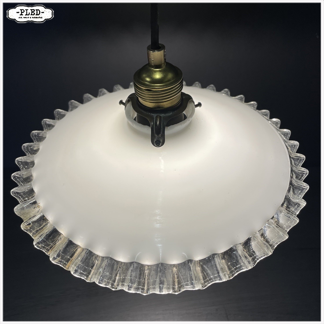 Oud opaline schoenmakers hanglampje - Afbeelding 5